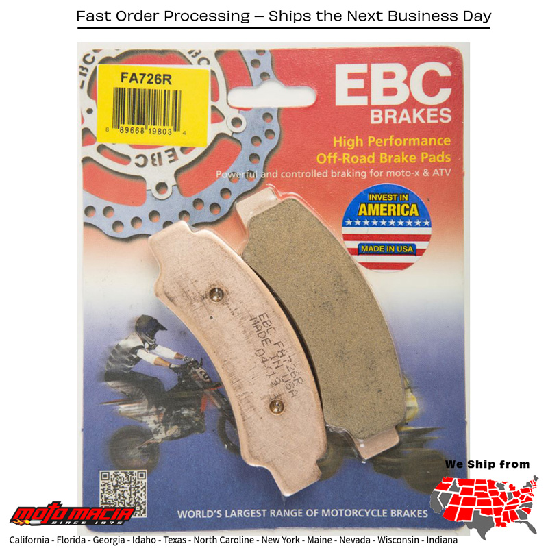 Brake Pads Fa726r Sintered R Series Cf-Moto Zforce 1000 Eps 2017-2019