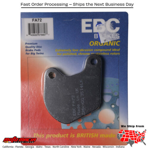 Brake Pads Fa72 Organic Harley-Davidson Flhtc Electra Glide Classic 1983-1999