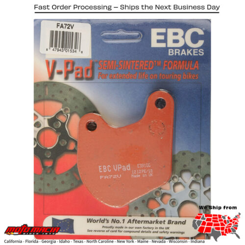 Brake Pads Fa72v Semi-Sintered V Series for Harley-Davidson Flhtc Electra Glide