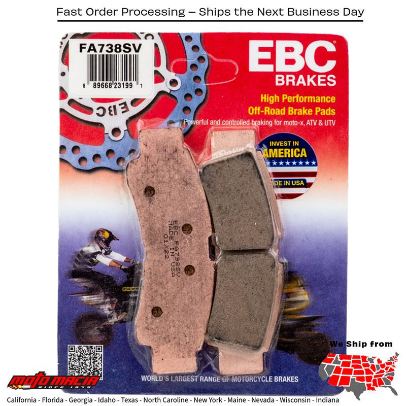 Brake Pads Fa738sv Severe Duty Sv Series Kawasaki Krx 1000 Teryx 2020-2021