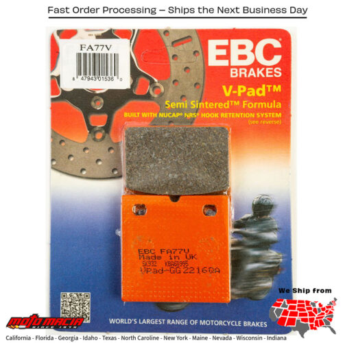 Brake Pads Fa77v Semi-Sintered V Series Bmw R80r 1992-1995 R65 1988-198