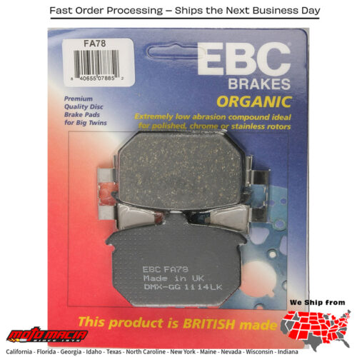 Brake Pads Fa78 Organic Harley-Davidson Fxr Super Glide 1982-1987