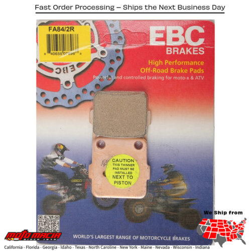 Brake Pads Fa84/2r Sintered R Series Honda Atc200x 1983-1985 Atc250r