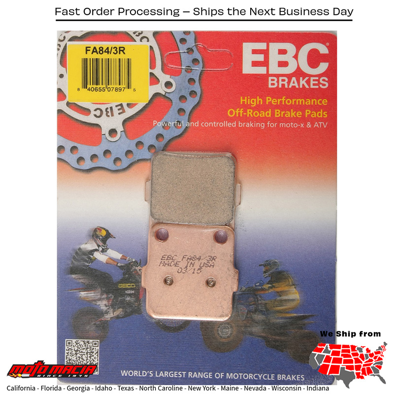 Brake Pads Fa84/3r Sintered R Series Kawasaki Klx140g 2017-2019