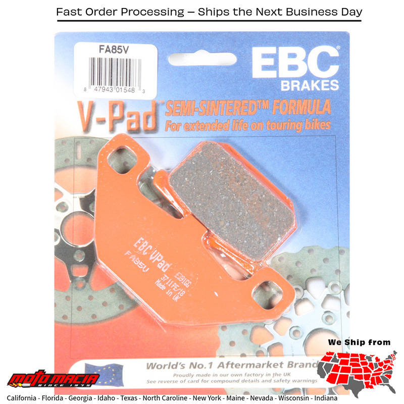 Brake Pads Fa85v Semi-Sintered V Series Indian Chief Blackhawk 2011-2011