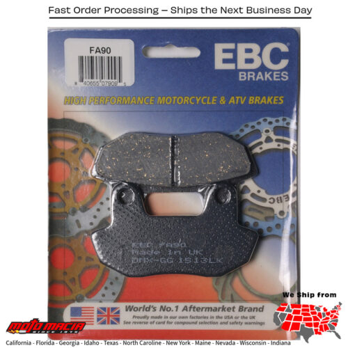 Brake Pads Fa90 Organic Honda Cb450sc Nighthawk 1982-1982 Cb650sc Nig