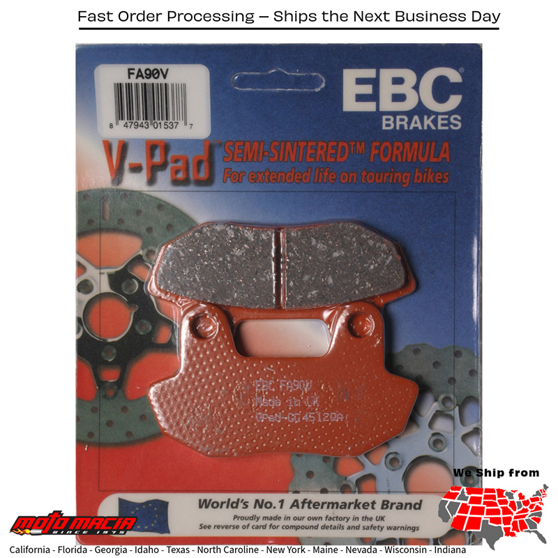 Brake Pads Fa90v Semi-Sintered V Series Honda Cb450sc Nighthawk 1982-1982 H