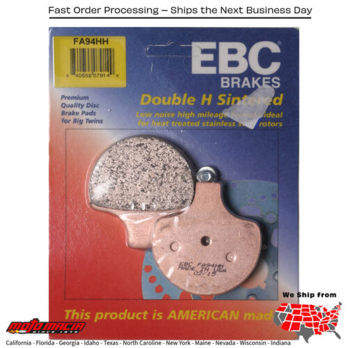 Brake Pads Fa94hh Double-H Sintered Harley-Davidson Flhr Road King 1994-2000