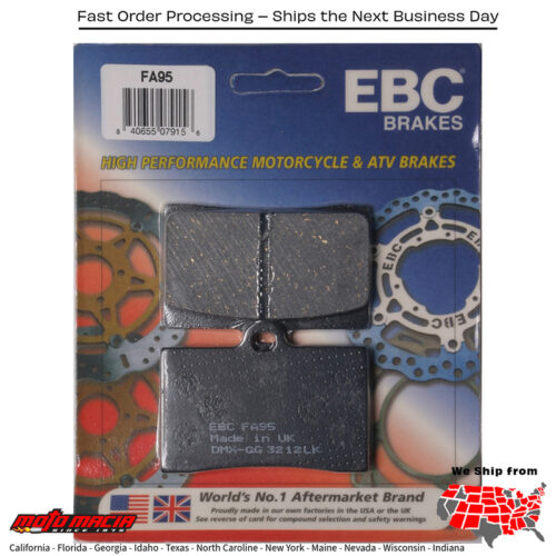 Brake Pads Fa95 Organic Ducati 916 1994-1998 Moto Guzzi Daytona 1994-1994