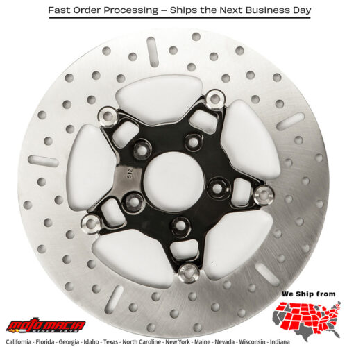 V-Twin Street Rotor Fsd010blk Floating Chrome/Black Harley-Davidson Flhr Ro