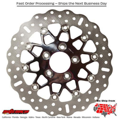 V-Twin Street Rotor Fsd025cblk Floating 10 Spoke Front Harley-Davidson Flhr