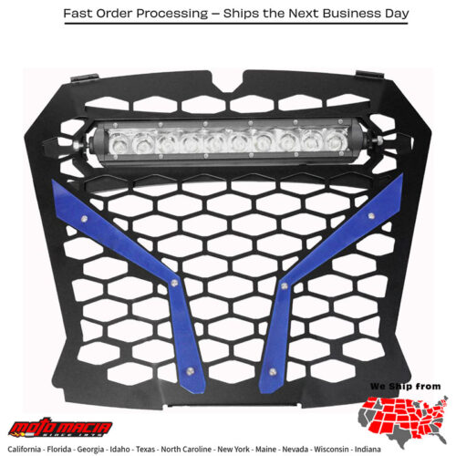 Front Grill Blue Pol Rzr S With 10" Light Mpn: Rzr-Fgls-Xp1ks-BlFitment Polaris Rzr Xp Turbo S 2019 2019