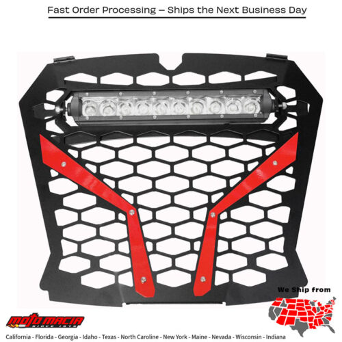 Front Grill Red Pol Rzr S With 10" Light Mpn: Rzr-Fgls-Xp1ks-RdFitment Polaris Rzr Xp Turbo S 2019 2019
