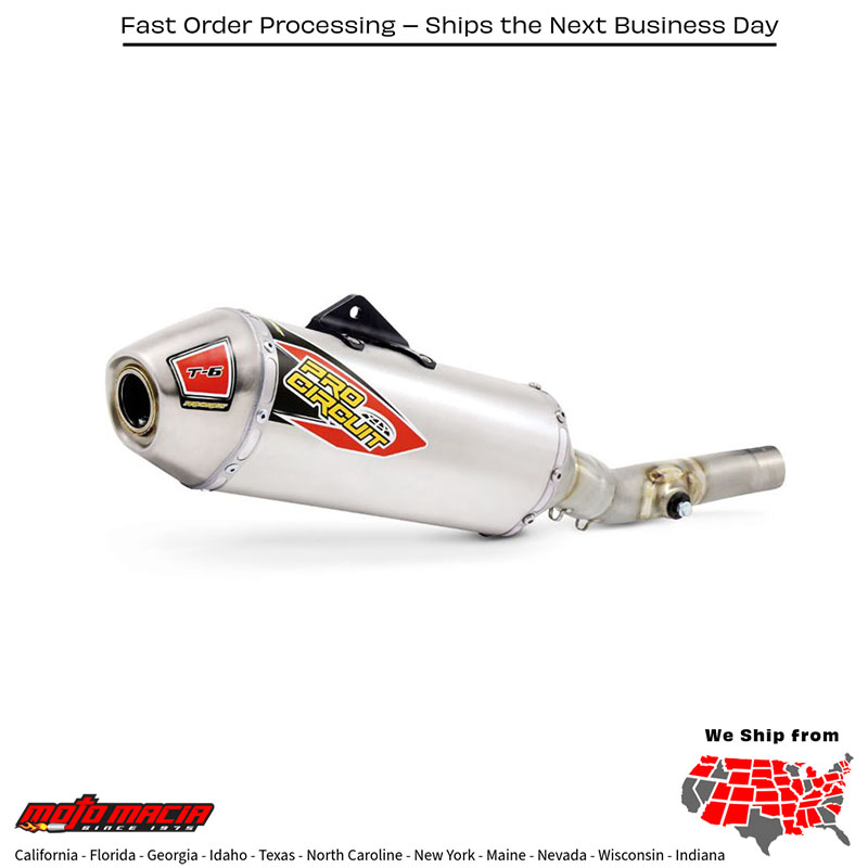 P/C T-6 Slip-On Exhaust for Kawasaki Kx250f '09-16 (2009-2016)
