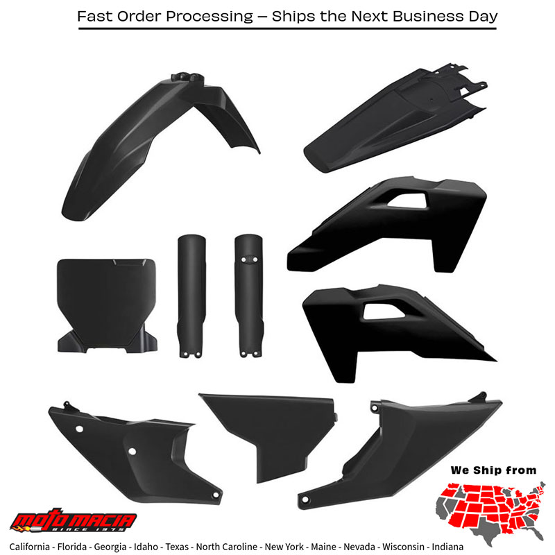 Full Plastic Kit Black Husqvarna Tc 125 2025-2026 Tc 250 2025-2026