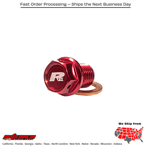 Magnetic Drain Bolt Red Honda Crf450r 2002-2008 Crf450x 2005-2018