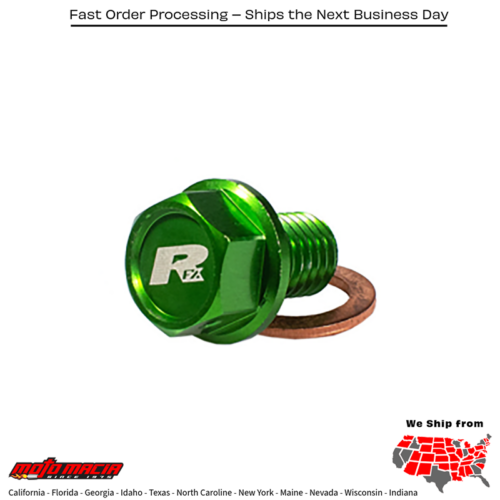 Magnetic Drain Bolt Green Kawasaki Kx250f 2004-2020 Kx450