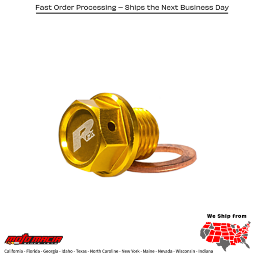 Magnetic Drain Bolt Yellow Suzuki Rm250 2001-2008 Rm125 2001-2001