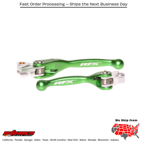 Flexible Lever Set Green Kawasaki Kx250f 2004-2012 Kx450f