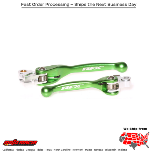 Flexible Lever Set Green Kawasaki Kx450f 2019-2023 Kx250