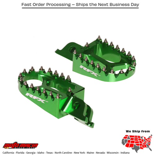 Footpegs Green Kawasaki Kx450f 2007-2025 Kx250 2006-2025