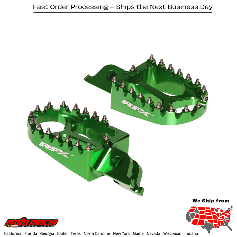 Footpegs Green Kawasaki Kx450f 2007-2025 Kx250 2006-2025