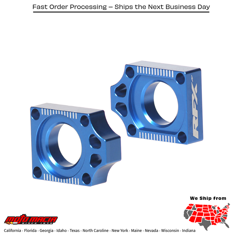 Rear Axle Blocks Blue Yamaha/Fantic Yz250f 2014-2026 Yz450f