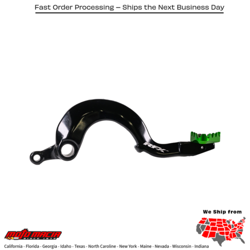 Rear Brake Pedal Green Solid-Tip Kawasaki Kx125 2004-2008