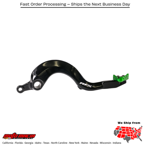 Rear Brake Pedal Green Solid-Tip Kawasaki Kx250 2005-2008