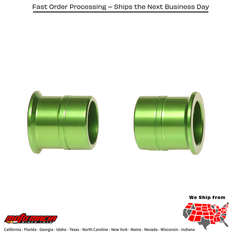 Front Wheel Spacers Green Kawasaki Kx250f 2006-2020 Kx450