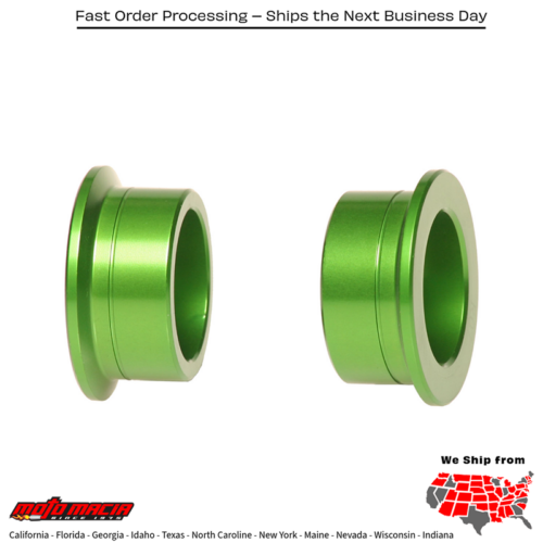 Rear Wheel Spacers Green Kawasaki Kx250f 2004-2020 Kx450f