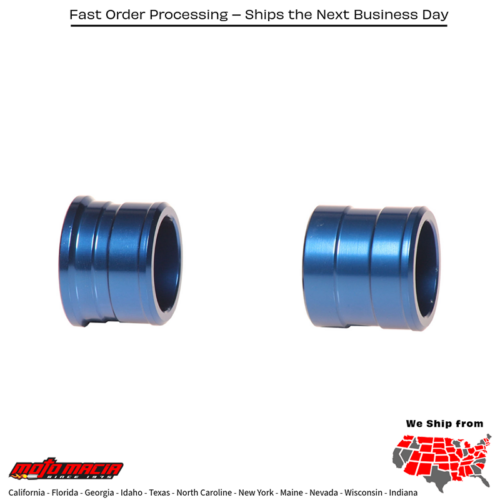 Front Wheel Spacers Blue Yamaha Yz125 2002-2007 Yz250 2002-20