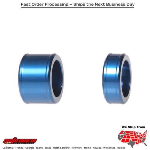 Front Wheel Spacers Blue Yamaha Yz250f 2014-2025 Yz450f 2014-2025