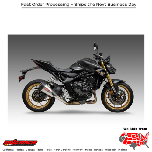 Exhaust Street At2 Slip-On Stainless Steel/Carbon Fiber with Honda CB1000 Hornet