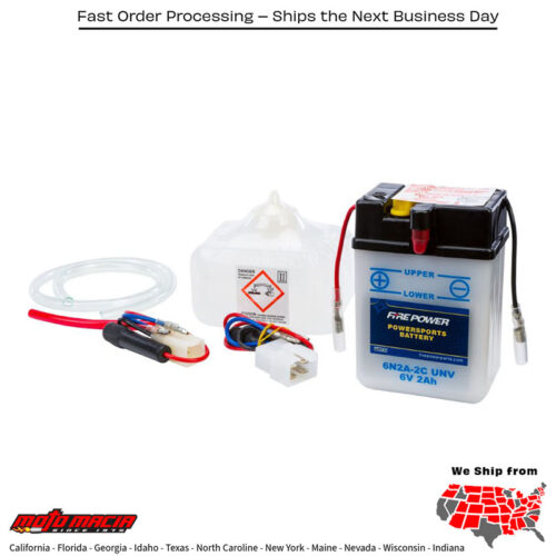 Battery W/Acid 6n2a-2c Unv 6v Honda Ct70 1970-1973 Sl70 1971-1973