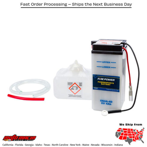 Battery W/Acid 6n4a-4d 6v Yamaha Xt125 1982-1983 Xt200 1982-1983 more