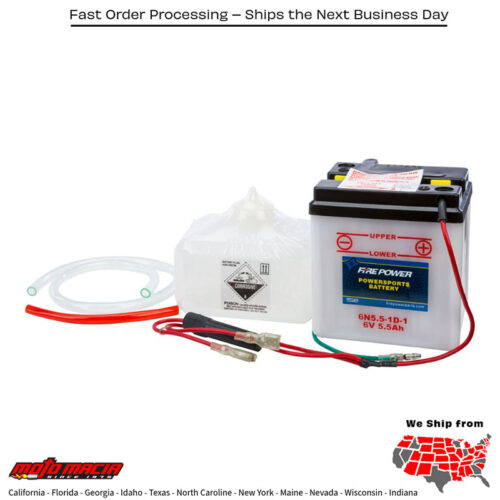 Battery W/Acid 6n5.5-1d-1 6v Honda Cl70 1969-1972