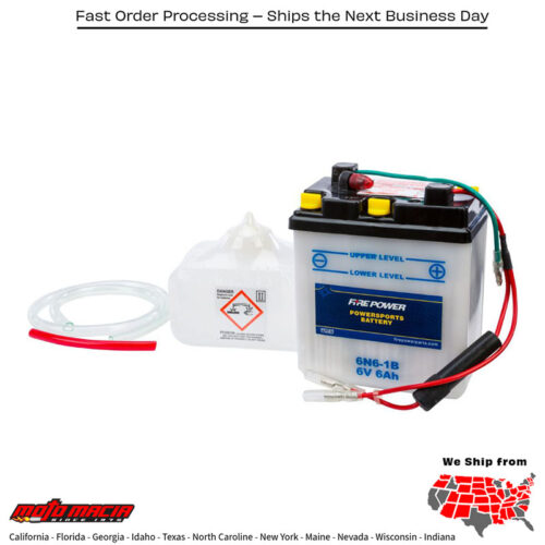 Battery W/Acid 6n6-1b 6v