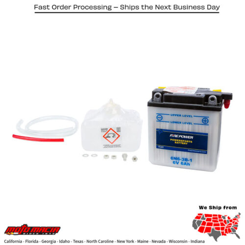 Battery W/Acid 6n6-3b-1 6v Honda Cb125s 1981-1982 Yamaha Dt175 1978-1981