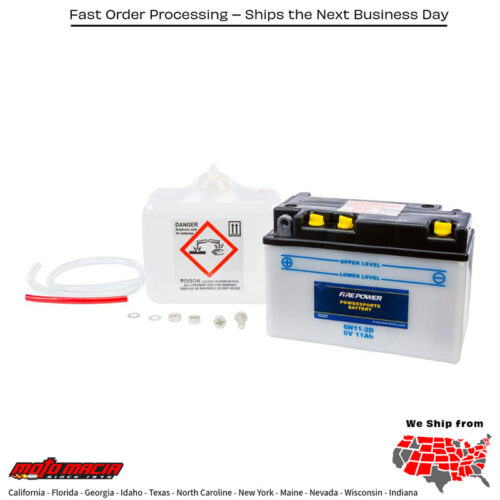 Battery W/Acid 6n11-2d 6v Honda C70 1980-1981 C70m 1971-1971 Yamaha C