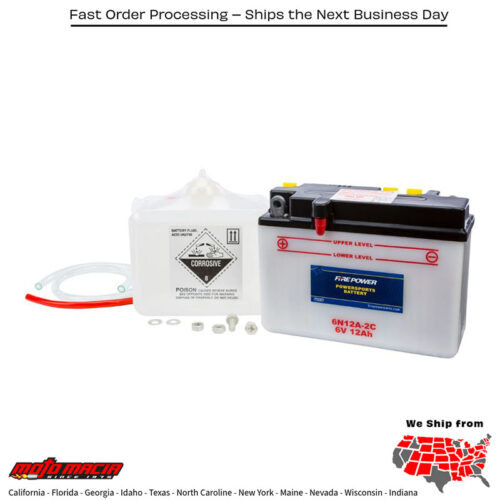 Battery W/Acid 6n12a-2c 6v