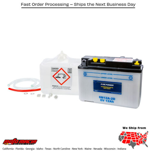 Battery W/Acid 6n12a-2d 6v Honda Cm200t Twinstar 1980-1980 Cm185t Twi