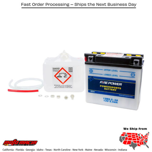 Battery W/Acid 12n5.5-4a 12v Kawasaki Kh400 1976-1978 Kz400c Special