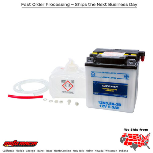 Battery W/Acid 12n5.5a-3b 12v Yamaha Rd400 1976-1979 Rd125 1975-1976