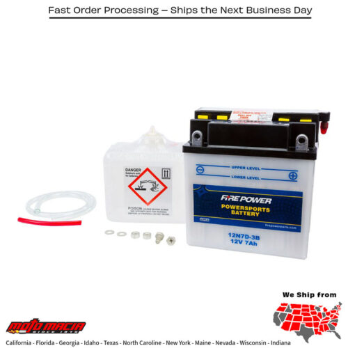 Battery W/Acid 12n7d-3b 12v Yamaha Yfm50r Raptor 2004-2008 Yfm80g Gr