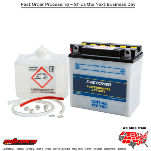 Battery W/Acid 12n7-4a 12v Suzuki Gs400x 1977-1978 Gt380 1972-1977 S