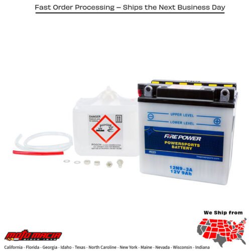 Battery W/Acid 12n9-3a 12v