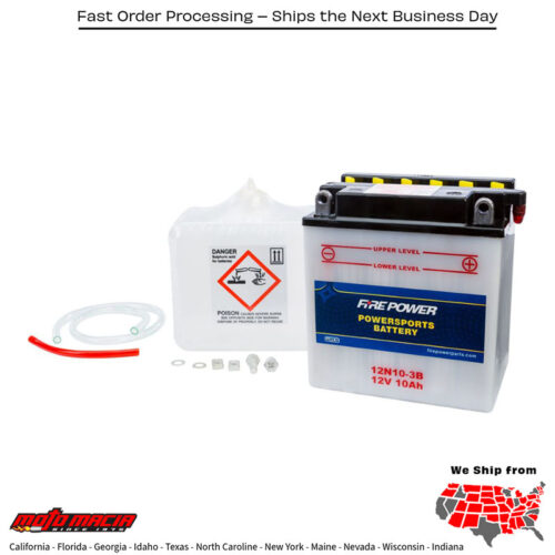 Battery W/Acid 12n10-3b 12v Kawasaki Kz200 1978-1979