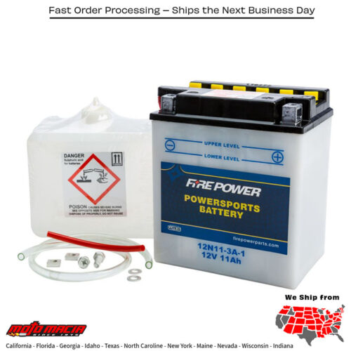 Battery W/Acid 12n11-3a-1 12v Suzuki Tc185 1974-1977 Gt185 1973-1977