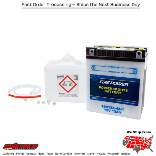 Battery W/Acid 12n12a-4a-1 12v Honda Sl350 1970-1970 Cb550k 1974-1978